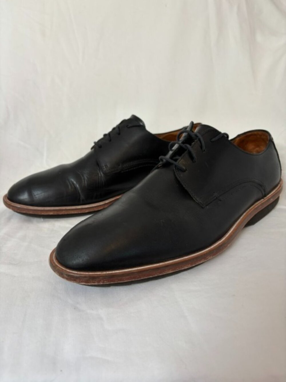 Donald Pliner Davis Plain Toe Black Leather Derby Shoe Men's Size 11